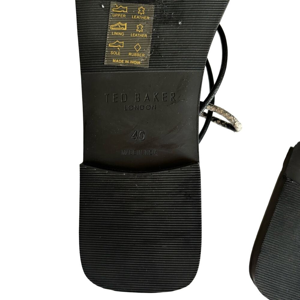 Ted Baker London Teppo Black and Snake Strappy Slide Sandals Women’s Size 10 - Picture 4 of 6